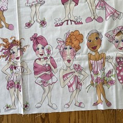 BATHETTES 2008 Loralie Harris Fabric 24×44 Pink Bathing Beauty Pin Up Girls