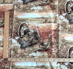 Hobby Lobby Cotton Fabric WILD TURKEYS in Fall 43″ Wide x 3 Yards