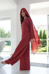 Rayon Crepon Fabric by the Yard — Ruby, Lightweight, 2-Way Stretch