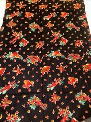 VTG ALEXANDER HENRY, Seashells Lobsters on Black, Nautical Fabric, 106”x29.5”