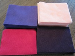 Lot Of 45 Felt Squares Assorted Colors 6″ x 4.5″ – Girls Pinks & Purples – New