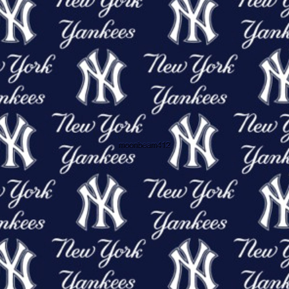 21″L x 60″W MLB New York Yankees Blue Cotton Fabric Major League Baseball Logo