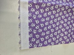 Jo-Ann Cotton Fabric Purple White Floral Print 35×43 Inches