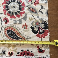 Waverly Siren Song Cotton Slub Red Jacobean Floral Paisley Vine Fabric 24×55