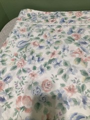 Vtg 80s 90s Floral Twin Flat Sheet Fabric 64×96 Pastel Watercolor Sewing DIY EUC