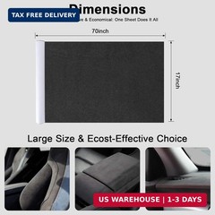 Premium Black Suede Fabric Wrap – 17×70 inch Suede Wrap for Car Interior – Self-