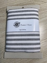 Novelty Cotton Fabric 1 Yard Precut Loops & Threads Black/White Stripe Farmhouse