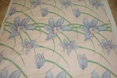 5 yds Stunning Designer Fabric Leilani Blush Orchids print Cotton Drapery 54″w