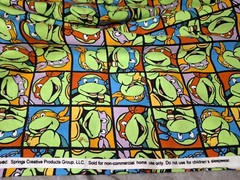 Teenage Mutant Ninja Turtles Fabric TMNT Material 43in X 39in Turtle Power Face
