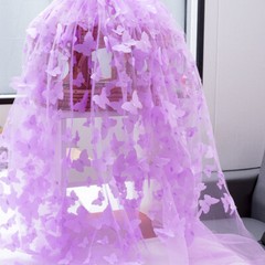 3D Butterfly Mesh Tulle Cloth Gradient Organza Wedding Party Skirt Sewing Fabric