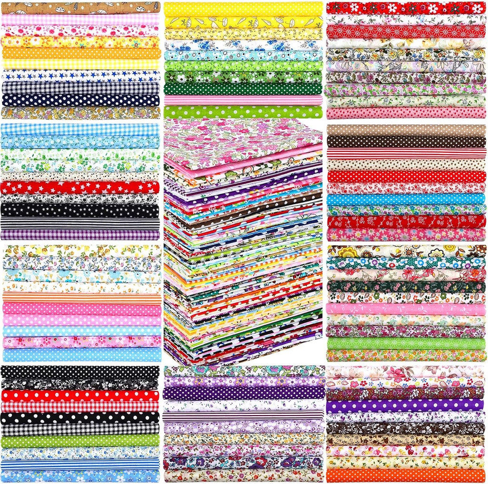 1200 Pcs 4 X 4 Inches Cotton Fabric Bundle Floral Precut Fat Squares Scraps Cott