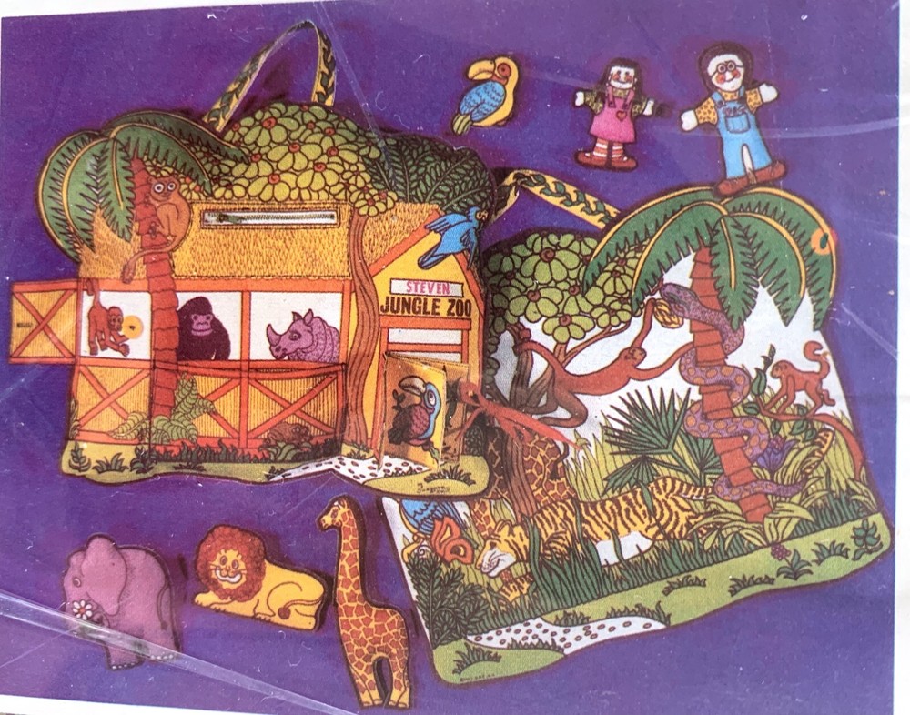 Vintage Cut & Sew Jungle Pillow Busy Toy Stitch by Machine or Hand Personalize
