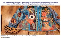 Frida Kahlo Butterfly Sepia Collage Fabric Quilt Block Free Shipping World Wide