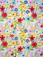 Floral Pattern Fabric 1 yard + 15in cont. 100% Cotton Premium Singer 51in X 44in