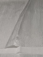 Fabric Remnant .83 yd x 56″ White Crinkle Polyester for Blouse Making or Crafts