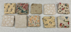 2″ x 2″ SQUARES – PACK #3 – BEIGE MIXED COTTON QUILTING SQUARES– 200 PCS