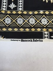 Christmas Tree Fabric 2 Yards Reindeer Snowflake Black White Beige Hancock