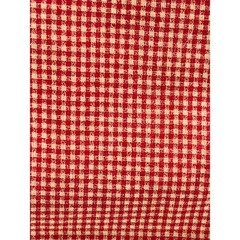 Gingham Fabric Cotton Red Checked Beige Small Squares Lot 1 Yard 51 Inches Wide