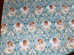 1 Yd Lil’ Little Angels Boys Girls w/ Birds by Dona Gelsinger Cotton Fabric BTY
