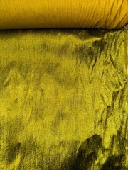 VTG FLOCKED SLUB Velvet Upholstery FABRIC Green 54″W~DOLLHOUSE~FURNITURE *AS IS