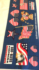 VINTAGE FABRIC TRADITIONS AMERICA APPLIQUES USA FLAG BANNER QUILT 17.5″x 45″