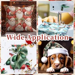 10 Pcs Watercolor Christmas Quilting Fabric Bundles 20 x 20 Inch | Santa Ging…