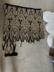 Gold Stretch Sequin/Gold Sequin on Black 4 way stretch mesh/Gold Sequin 1 Piece