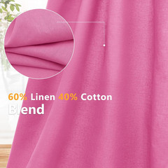 Linen Fabric by the Yard, 61 Inch Wide Pink Blend Cloth, 60% Linen 40%