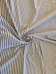 Navy And White Polyester Stripe Blouse Fabric 3 Yards X 66 Inches