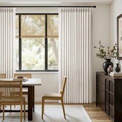 Pinch Pleated Linen 40 Inch Wide Curtains 96 Inches Long for Living Room, Mem…