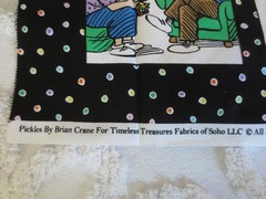 5262. WHIMSICAL Timeless Treasures PICKLES by BRIAN CRANE COTTON FABRIC-23″x 43″