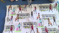 Fashion Week Models City Travel Design Cotton Fabric, 2 yards
