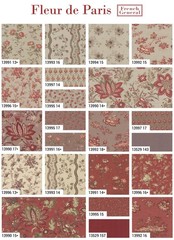 Moda Fleur de Paris Fat Quarter Bundle, 38pc, French General 13990AB, F19