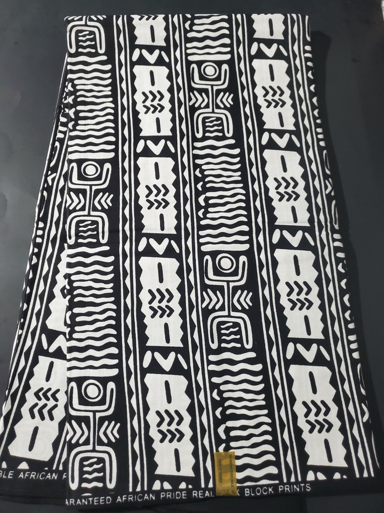 Black and White Multicolor African Fabric; Fabric in yards, Fabric in 6yards