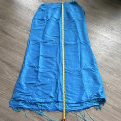 Mid-Century Handwoven Thai Silk Skirt 100% HandSpun Turquoise Rare Artisan Piece