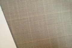 3 yds English Wool Fabric Luxury Super 120s Suiting 9 oz Taupe Plaid 108″ BTP