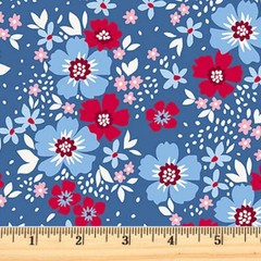 Front Porch Charm Patriotic 4th Main Blue 4693-75 Fabric By half yd cont cuts