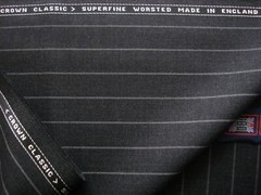 100% WOOL SUITING FABRIC CROWN CLASSIC IN “Charcoal” MADE IN ENGLAND = 3.5 m.