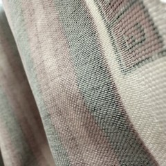 6+yards Duralee Cotton Fabric Burgundy & Green Stripe Sheen Approx 20 Feet 57” W