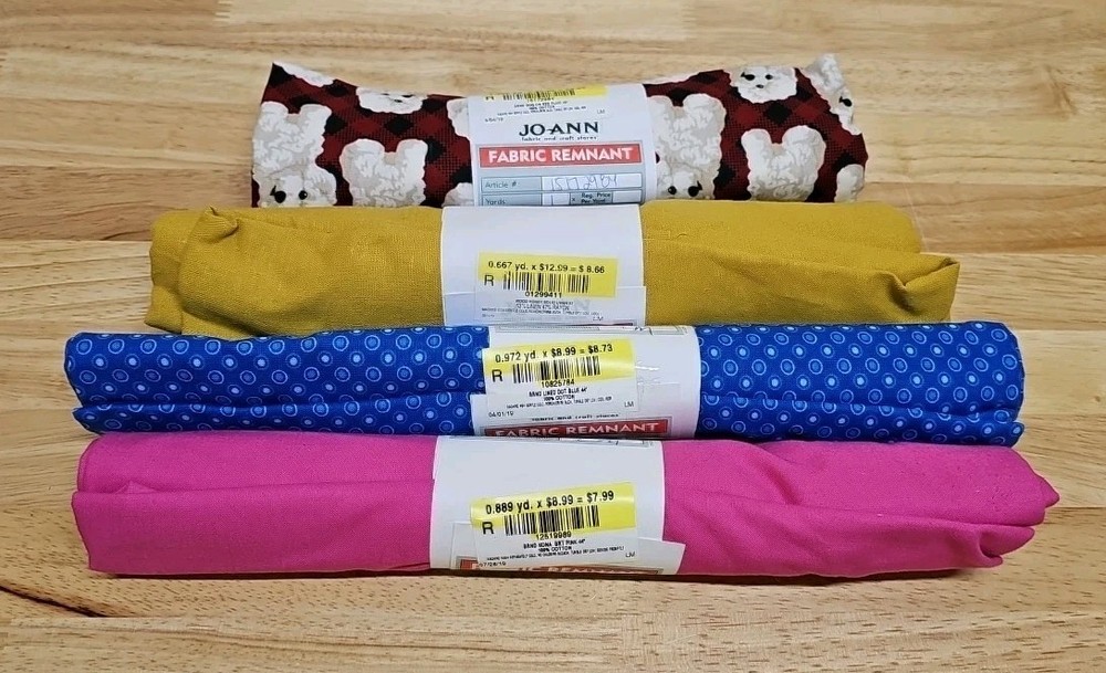 Fabric Bundle – 3 – 100% Cotton, 1 – Linen Rayon Blend – Retail Value $35 – New