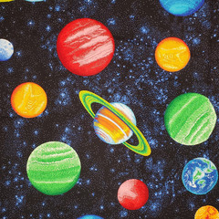 Cranston Planets Stars Sky Space Fabric 55 x 44 Precut
