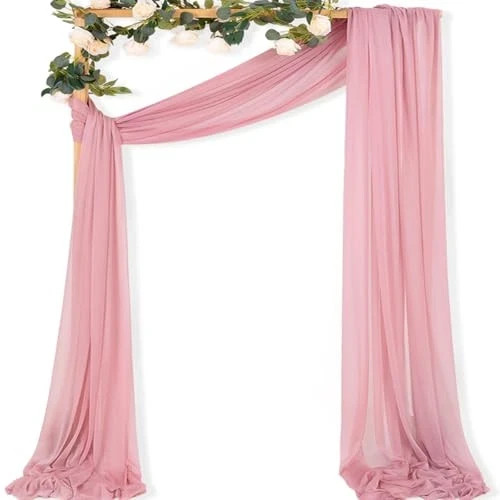 Dusty Rose Wedding Arch Draping Fabric 1 Panel 29″ x 6.6 Yards Extra Long