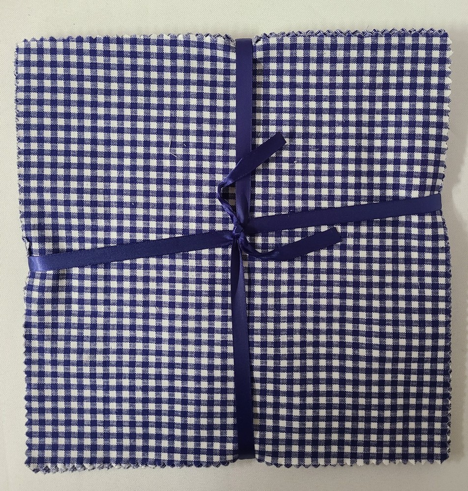 10″ Squares Blue Checks & Plaids 20 Count Cotton Fabric Pre-Cuts Squares M543.16