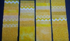 40 yellow 4″ x 4″ fabric squares 4 squares from 10 different prints