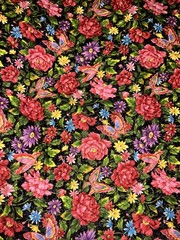 Pre-quilted Floral Cotton Fabric, Butterfly Garden By Fabri-quilt, 1 Yd 18” x 43