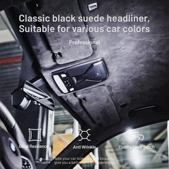 Suede Auto Headliner Fabric 98″ L × 60″ W with Foam Backing – Black Interior Re
