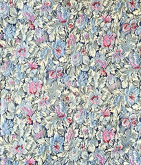 VTG Peter Pan Fabric Cotton Blue Navy Pink Mauve Green Floral Print