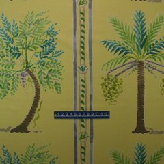 BRAEMORE PALM ISLAND SUNSHINE YELLOW PALM TREE LINEN FABRIC BY YARD 54″W