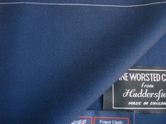 100% MERINO WOOL SUITING FABRIC in “Polynesian Blue” = MADE IN ENGLAND = 3.4 m.