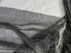 Spiderweb Fabric 3 Yards Black & Silver Metallic Knit Halloween Costume Cape